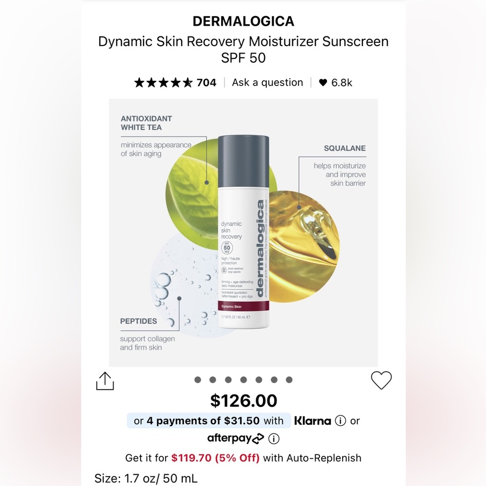 dermalogica White Cream Moisturizer with Gray Cap